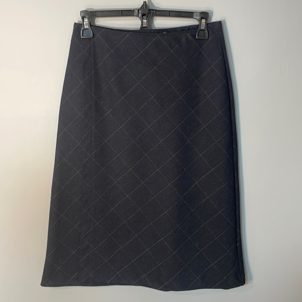 GAP Factory Juniors Size 1 Wool Wrap Skirt Black and Yellow Plaid Pattern